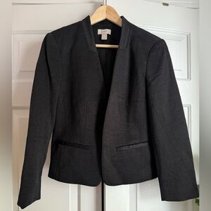 Chic Black Open Structured Blazer sz 6 Minimalist Office Preppy Whimsigoth